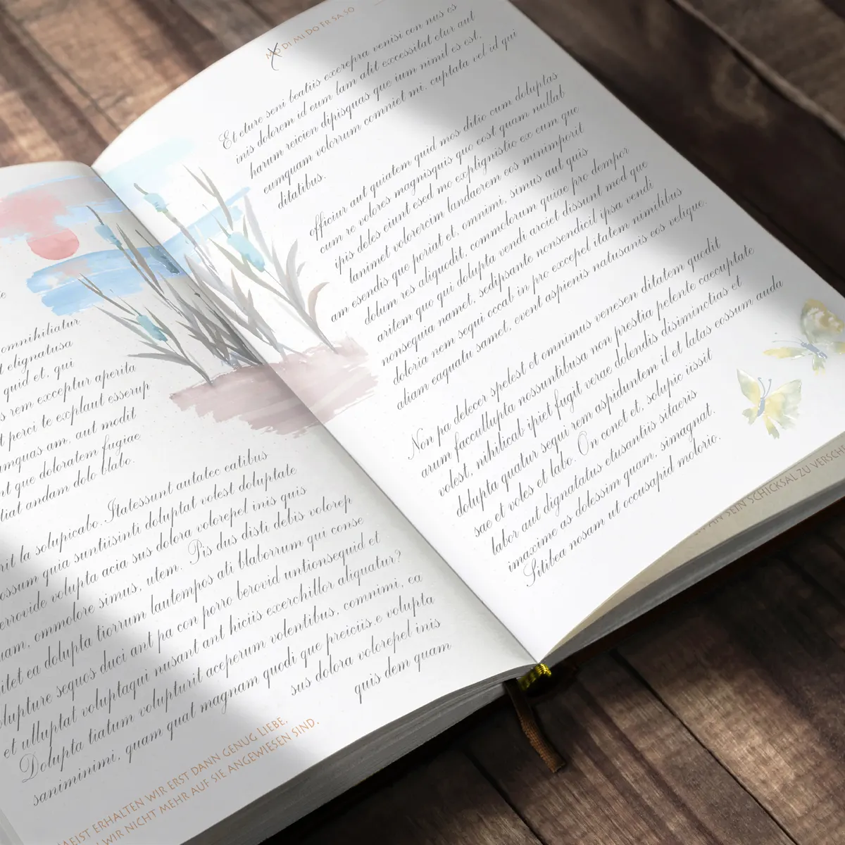 Schönes Tagebuch, illustriert mit Aquarellmalerei und schönen Sprüchen zum Nachdenken, LUCA TAGEBUCH, Bild01
