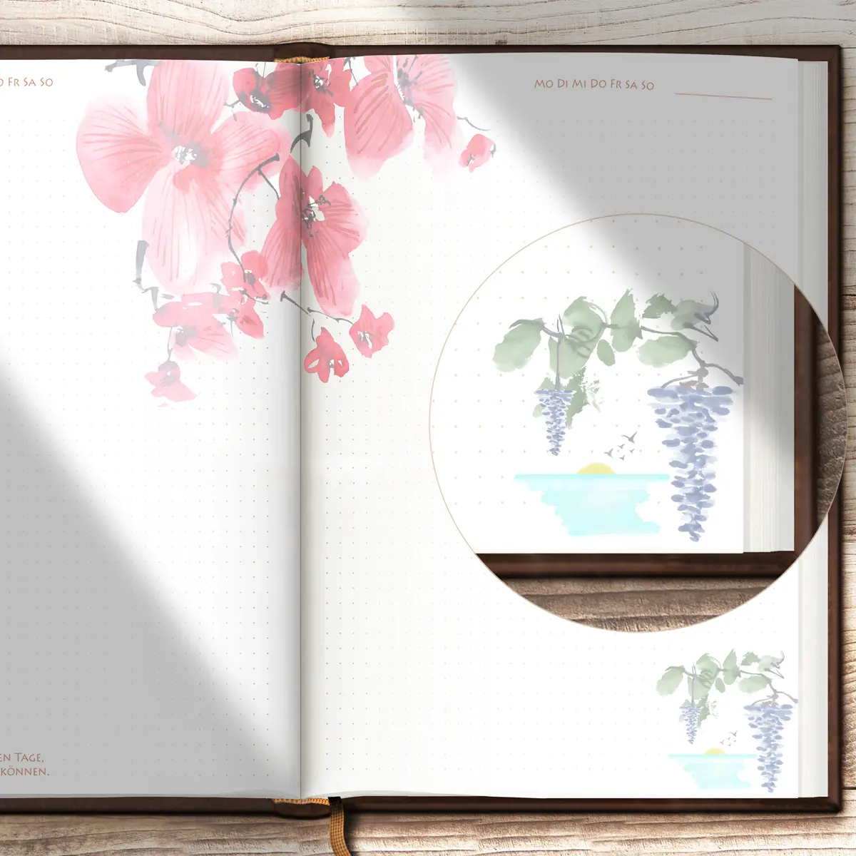 Schönes Tagebuch, illustriert mit Aquarellmalerei und schönen Sprüchen zum Nachdenken, LUCA TAGEBUCH, Bild05